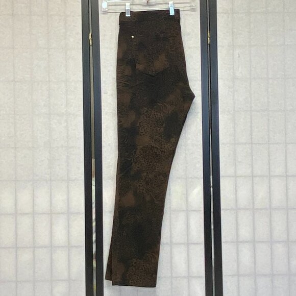 Gloria Vanderbilt Sadie Vintage Animal Hide Print Skinny Denim Jeans Brown 14 - Picture 6 of 13